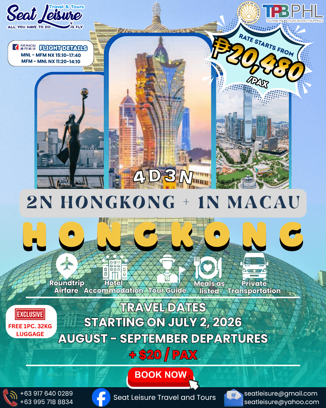 Hongkong Tour Package (2 Nights Hong Kong + 1 Night Macau)