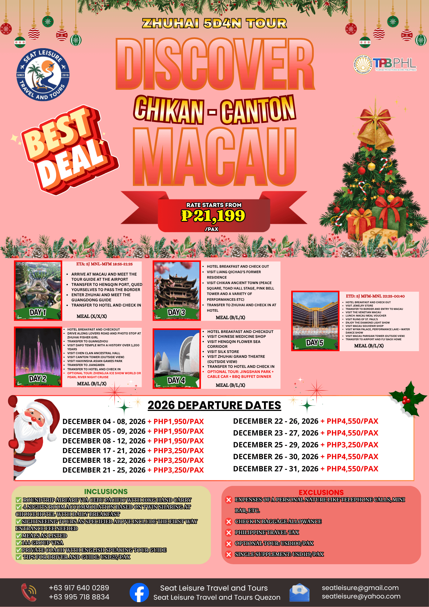 MACAU • CHIKAN • CANTON Tour Package